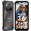 Blackview Rugged Smartphone Android 16, Ultra Sottile 10.7 mm, 24(8+16) GB+128GB/2TB Telefono Indistruttibile, Gemini AI, Display 6,56 HD+, IP69K Impermeabile, 16MP+13MP, 4G/NFC/OTG/3 Anni Garanzia