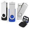 AreTop Chiavetta USB da 16 GB, 3 pezzi con custodia per memory stick USB, ad alta velocità 2.0 per la memorizzazione dei dati (nero/blu/bianco)