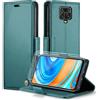 FERLAN Cover per Xiaomi Redmi Note 9S/Redmi Note 9 Pro+ 2 Pezzi Vetro Temperato,Antifurto,supporta ricarica wireless,in pelle multifunzione,chiusura magnetica con chiusura anti-urtoblu,verde