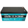 Generico Batterie a Lunga Durata,LiFepo4 Battery 48V 200Ah Batteria al litio ferro fosfato 10KWh,Oltre 5000 cicli profondi，Adatta per campeggio all'aperto, impianti solari, ecc.