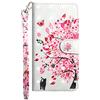 Sunrive Cover Per LG K4 / K8 2017, Custodia Case con supporto di stand e in pelle artificiale per carte di credito Portafoglio Flip Chiusura Magnetica Protettiva(Gatto albero)