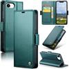Teeirllim Cover per iPhone 17e, Blocco RFID Custodia Portafoglio Premium PU Pelle,con Funzione Supporto Magnetica Carta Fessura Case Flip Libro per iPhone 17e, Blu-verde
