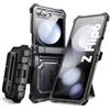 i-Blason Cover per Samsung Galaxy Z Flip 6 con Supporto, [Protezione Schermo Integrata] [Protezione Cerniera] [Clip da Cintura], Custodia Protettiva Militare per tutto il corpo (Nero)