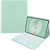 VLEAQC Verde, Custodia con Tastiera per Redmi Pad PRO 12.1 2024, Tastiera trackpad Bluetooth Rimovibile, Copertura Protettiva Leggera con Supporto