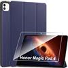 Heioloo Custodia per Honor Magic Pad 4 12.3 Cover in Pelle Case, + [1 Pezzi] Vetro Temperato Pellicola Protettiva [Auto Svegliati/Sonno][Supporto Funzione ] [Anti-Scratch] Blu