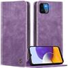 FMPCUON Compatibile con Samsung Galaxy A22 5G Cover, Flip case Custodia Portafoglio in Pelle Slot [Chiusura Magnetica] Cover per Samsung Galaxy A22 5G, Porpora