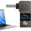 Generic Type-C to DC Interface Adapter - 100W PD Charger Connector Tip | to Laptop Barrel Jack Converter with Digital Display, Fast Charging Power Adapter for Notebook, Router, and Battery Pack