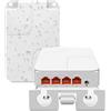 YuanLey Extender PoE Esterno 2.5 Gigabit 1 In 3 Out, Ripetitore PoE 2.5Gbps A 4 Porte IP55 Impermeabile, VLAN, Estende Fino A 100m(328ft) Di Trasmissione Dati E Alimentazione, Montaggio A Parete