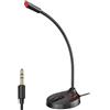 Koolenry Microfono Cablato da 3,5 mm con Altoparlanti per PC e Laptop, Suono Nitido, Spina e Giocare, Ideale per Riunioni, Studio e Discorsi.