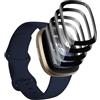 QZJinch 4 Pezzi Vetro Temperato Compatibile per Fitbit Versa 3,Ultra HD,3D Copertura Totale,Ultra HD,Senza Bolle,Anti-Graffio，Installazione Facile，Compositi in PMMA
