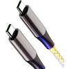 Chevnzev Cavo Ricarica USB C A C con Guscio in Alluminio con Luci LED Morbide E Luminose 60 W Veloce per Smartphone Tablet Fili Display A Luce Colorata