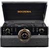 ROCKOLLA - Giradischi Vinili Bluetooth Portatile | Altoparlanti Stereo Incorporati【3 Velocità】33/45/78 Giri, Vintage, Riproduzione MP3, Dischi, Radio FM, Cassette, CD, USB, Schede SD (Vanguard Black)