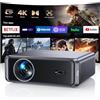 iWIMIUS Proiettore 4K [Compatibile con Netflix]1000ANSI Auto Focus/Keystone Proiettore 4K smart tv, WiFi6 Bluetooth Videoproiettore 1080p nativo con HDMI ARC/CEC Home Cinema/Esterno (Grigio Cenere)