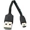 System-S Cavo USB 2.0 13 cm Mini B maschio a tipo A adattatore corto piatto nero