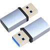 Hawpasy 2 PCS Adattatore Tipo C a USB, Trasferimento Dati Ultra-Rapido 10 Gbit/s, Connettore USB Tipo-C Femmina a Tipo-A Maschio, Design in Alluminio Resistente