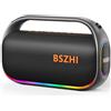 BSZHI Altoparlante Bluetooth da 80 W (picco da 120 W), altoparlanti Bluetooth portatili IPX6 impermeabili, TWS wireless per esterni, feste, viaggi e campeggio in spiaggia con luce, BT5.0, scheda USB/TF, AUX