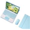 Generic kuaijiexiaopu Custodia con supporto in pelle PU+TPU, cover con tastiera touchpad staccabile compatibile con Samsung Galaxy Tab A8 10.5 pollici X200/X205(Sky Blue+Keyboard+Mouse)