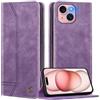 FMPCUON Compatibile con iPhone 15 Plus Cover, Flip case Custodia Portafoglio in Pelle Slot [Chiusura Magnetica] Cover per iPhone 15 Plus, Porpora