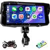 SIXWIN Moto Carplay Schermo, Senza Fili CarPlay e Android Auto,Portatile da 6.68 Pollici Touchscreen Navigazione Moto con Doppio Bluetooth/Airplay/Android Cast/IP67 Impermeabile/Equalizzatore