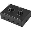 Asinfter Interruttore audio a 4 porte, commutatore audio da 3,5 mm, selettore audio AUX stereo, 4 ingressi 1 uscita/1 ingresso 4 uscite audio Switcher Box