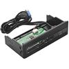 Garsent Lettore di schede Interne da 5,25 Pollici, Multifunzione Lettore di schede Interno Pannello Frontale per PC Pannello Frontale Porta USB 3.0 Supporto per schede M2, MSO, SD, MS, XD e 64G