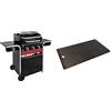 Char-Broil Gas2Coal Hybrid Grill - Barbecue A Gas E Carbonella Con 3 Fuochi, Nero & 140008 Piastra Per Grill A 3 Fornelli, Nero
