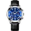 JewelryWe Orologio in Cuoio da Uomo con Calendario: Orologio da Polso Quadrantini al Quarzo con Numeri Romani Lancette Luminose Orologio Sportivo Impermeabile Regalo per lui