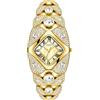 CARLIEN Orologio da polso analogico da donna con quadrante quadrato con perle e numeri romani, elegante e alla moda, con strass