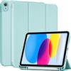 ProCase Cover iPad A16 11 Generazione 11 Pollici 2025 /iPad 10 Generazione 10,9 Pollici 2022 con Portapenna, Custodia iPad (A3354 A3355 A3356 A2696 A2757 A2777) Auto Svegliati/Sonno -Aqua