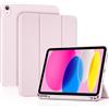 ProCase Cover Per iPad A16 11 Generazione 11 Pollice 2025/10 Generazione 10.9 Pollice 2022 con Full Camera Protezione Morbida TPU Copertura Posteriore -Puro Rosa
