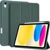 ProCase Cover iPad A16 11 Generazione 11 Pollici 2025 /iPad 10 Generazione 10,9 Pollici 2022 con Portapenna, Custodia iPad (A3354 A3355 A3356 A2696 A2757 A2777) Auto Svegliati/Sonno -Verde
