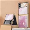 COQUE Custodia Galaxy Z Flip 3 5G,Custodia per cellulare verniciata lucida in vetro ultra sottile 9H,Cover pieghevole per Samsung Galaxy Z Flip 3 5G-Lavanda