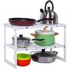 Avilia Scaffale Sottolavello Multifunzione - Organizzatore Cucina e Bagno, con 2 Ripiani, Alluminio Bianco 31x49.8x7cm
