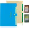 Bubuny 2 PCS Espansione della Cartella di File A4, Cartella Portadocumenti Formato A4 Portatile Plastica con 8 Tasche, Letter A4 Tasche di Carta Organizzatore di Documenti di Fisarmonica