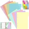 YiiHHooN Divisori A5, 30 Pezzi Divisori 6 Fori, Indici Colorati per Raccoglitore A5 con Linguette Adesive, Separatori per Quaderno Ad Anelli e Agenda per Organizzare in Ufficio