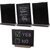 YIPUETERNITY 4 Pezzi Mini Lavagna con Supporto, 22 x 15 cm Piccola Lavagnette Messaggi A5, Doppia Faccia Lavagna da Tavolo in Legno Per Matrimonio,Festa,Compleanno, Espositore Bar Eventi Ristorante