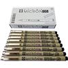 Sakura - Penne ad inchiostro Pigma Micron, set di 8 penne a inchiostro pigmentato 05, 8 pct set Nero