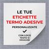 Generico Etichette TermoAdesive per Vestiti Personalizzate Quadrate con logo, testo, immagine, grafica Applicazione con ferro da stiro o pressa Per abbigliamento/tessuti (Dim. 8x8 cm)