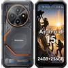 Blackview Cellulare da esterno Blackview FORT 2, 6,56", 24 GB + 256 GB/2 TB, ultrasottile 10,7 mm, Android 15, IP68/IP69K, 5000 mAh, 90 Hz, 4G Dual/NFC/OTG/GPS/245 g, 16 MP + 13 MP