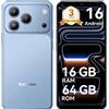 Blackview Cellulare Blackview WAVE 7C 2026 senza contratto, 6,56", Android 16, 16 GB + 64 GB/2 TB TF, Face ID, 5000 mAh, 32 MP, doppia SIM, Wi-Fi 5, IP54