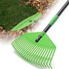 FLY HAWK Rastrello da 183 cm con manico regolabile - 42 cm grande superficie rastrello da giardino in plastica con 23 denti rinforzati, rastrello per la pulizia di piante, prati e cortili