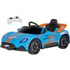 Peg Perego Hot Wheels Auto Elettrica per Bambini, 12V, Design Sportivo in Blu e Arancione con Luci LED, Telecomando e Sedile Singolo, Auto Giocattolo