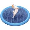 Generico Tappetino da gioco per irrigatori per giochi d'acqua per bambini e cani, tappetino per spruzzi da giardino antiscivolo per esterni Giochi d'acqua estivi Piscina per irrigatori da gioco