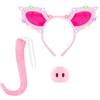 YUYWWAN Costume da Maiale Rosa, Accessori per Costume da Maiale Bambini, Costumi da Animale Luminoso, Grazioso Costumi da Maiali a LED Bambina, per Halloween, Carnevale, Feste in Maschera, Cosplay (Rosa-E)
