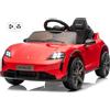 Mondial Toys Porsche Taycan Turbo S Macchina Elettrica per Bambini 12V con Telecomando Cintura a 3 Punti Fari a Led Bluetooth Auto Elettrica Full Optional (Rosso)