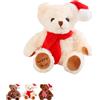 COSORO 20cm Orsacchiotto Peluche Teddy Bear Natale,Morbido Orso Peluche Bianco Orsetto Piccolo,Carino Stuffed Animali Peluches Bambola Giocattoli Bambini Compleanno e Natale