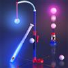 HYES Set da baseball a LED 3 in 1 per bambini dai 3 ai 5 anni, supporto per palline a T, tee da appendere, lanciatore di palline e 4 softball, altezza regolabile, regalo sportivo per interni ed