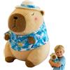 EnixwH 25 CM Capibara Peluche Grande Capibara Gadget Morbido Capybara Pupazzi Cartoni Animati Kawaii con Cappello Festivo e Papillon Cuscino e Decorazione Regalo per Bambini Adulti (Blu)
