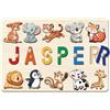 VICVIK Puzzle Legno Personalizzato Con Nome, Puzzle Legno Bambini 1 Anno Con Animali Per Regali 1 Anno, Regalo Personalizzato Per Bambini Piccoli (1-3 Anni)