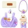 AOOTE Vestiti per Bambole da 17 cm, Vestiti per la 3 Pezzi Vestito per 15 cm-17 cm, con 1 Salopette, 1 Cappello di Lana, 1 Macchina Fotografica Viola, per Collezionisti, Bambini, Bambola Non Inclusa
